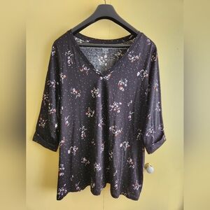 Penningtons Floral 3/4 Sleeve Top size 2X